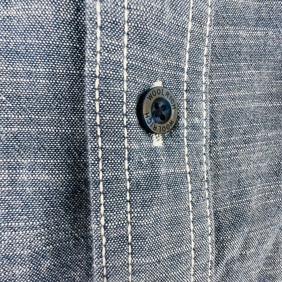 WOOLRICH MENS SZ L SHORT SLEEVE HEATHERED CASUAL BUTTON UP SHIRT - Picture 5 of 9